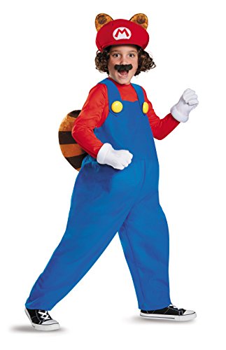 Disguise Mario Raccoon Deluxe Super Mario Bros. Nintendo Costume, Large/10-12
