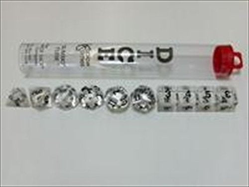 Koplow Games RPG Dice Sets: Clear/Black Transparent 10-Die Set by Koplow Games