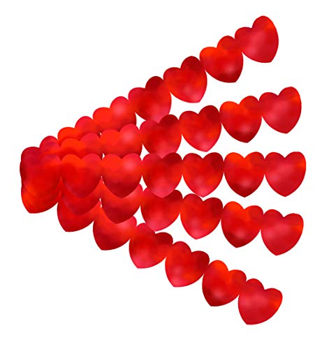Hygloss Products Sticker Strips-35 per Pack-2" Metallic, 5 Strips, Hearts-Red
