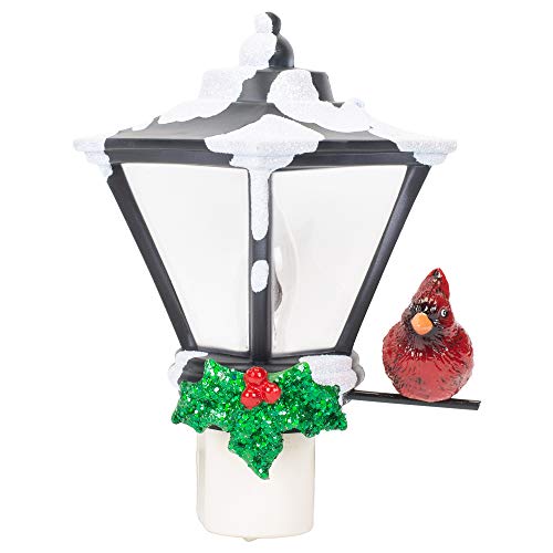 Roman Decorative Lantern and Cardinal C7 Bulb 6 Inch Acrylic Flickering Night Light
