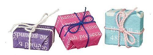 Aztec Imports Town Square Miniatures Dollhouse Wrapped Gifts Christmas Birthday Present Boxes 1:12 Shop Accessory