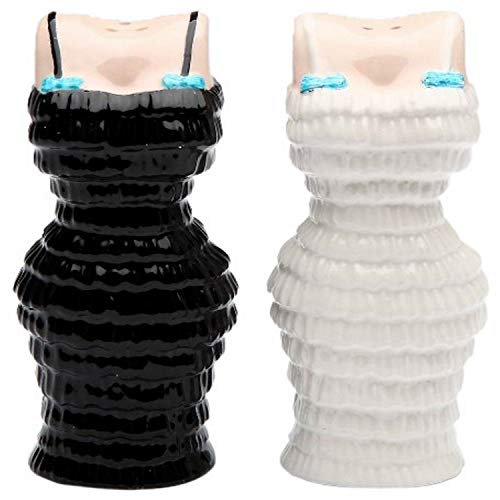 Cosmos Gifts Appletree Design Black and White Cuties Dress Salt and Pepper Set, 3-1/2-Inch