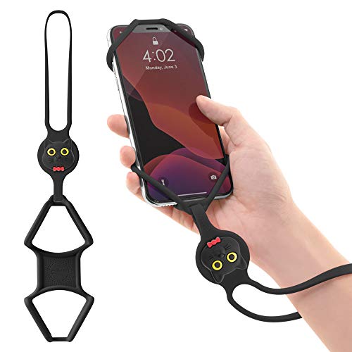 Bone Collection Bone Strap Phone Tie, Silicone Wrist Lanyard, Universal Cell Phone Wrist Lanyard Holder, Hand Strap Smartphone Case: iPhone 12 11 Pro Max XS XR X 8 7 6S Plus Samsung Galaxy S10 S9 Pixel 3 XL-Miao Cat