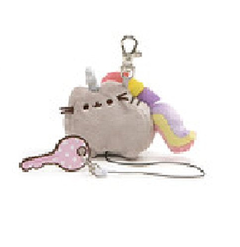 GUND Pusheenicorn Cat Stuffed Animal Plush Retractable Keychain, Gray, 3"