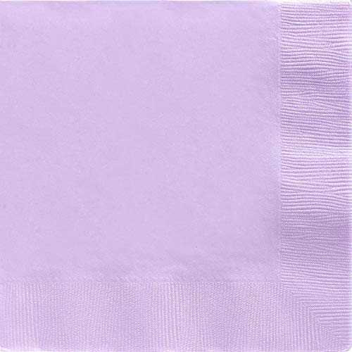 Amscan Big Party Pack 2-Ply Dinner Napkins Lavender - 15.75" x 15.75" Pack of 40 Party Supply