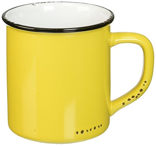 Abbott Collection  Enamel Look Stoneware Mug, Yellow