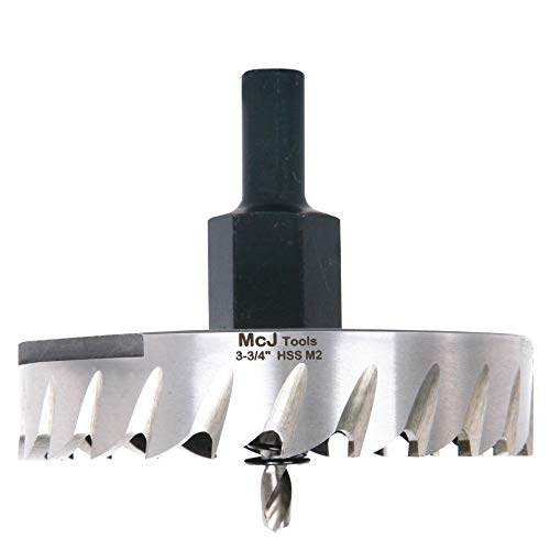 McJ Tools 3-3/4 Inch HSS M2 Drill Bit Hole Saw for Metal, Steel, Iron, Alloy, Ideal for Electricians, Plumbers, DIYs, Metal Professionals