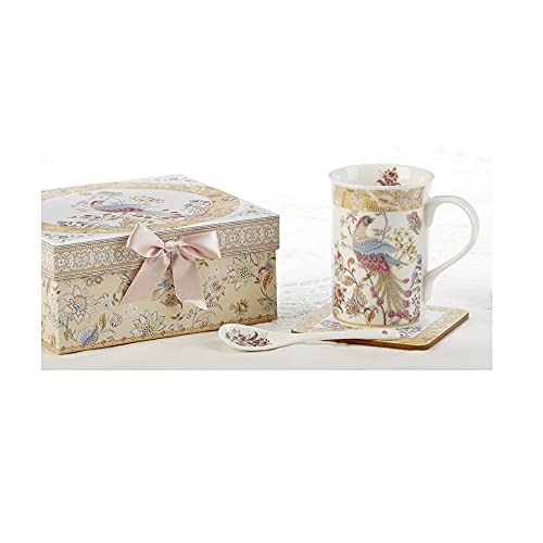 Delton Products Pheasant Porcelain Mug-Coaster-Spoon Set Novelty