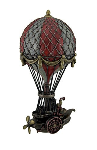 Unicorn Studio Veronese Design Hand Painted Steampunk Hot Air Balloon Fantasy Statue