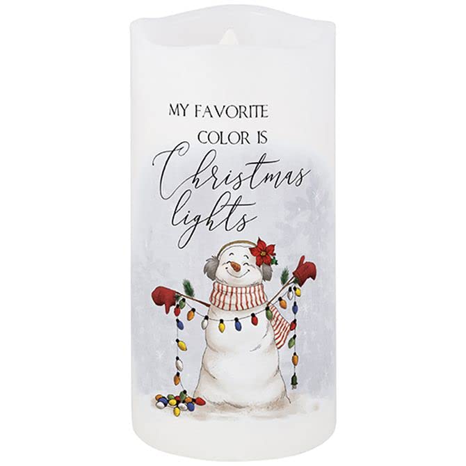 Carson Home Accents Christmas Lights Moving Wick Candle, 6-inch Height