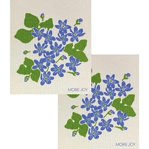 North Ridge Marketing More Joy - Eco-Friendly Swedish Dishcloths, Pack of 2 Garden Theme¬†(Hepatica)