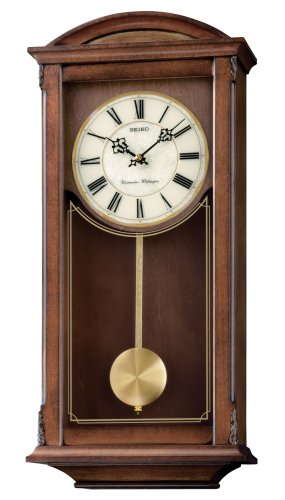 Seiko Wall Pendulum Clock Dark Brown Wooden Case