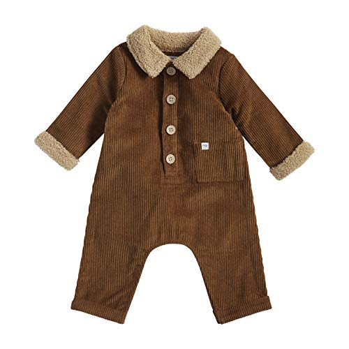 Mud Pie Baby Boy Corduroy One Piece,3-6 Months,Brown