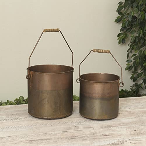 Gerson International Antique Buckets, Metal, 12.2-inch Length,