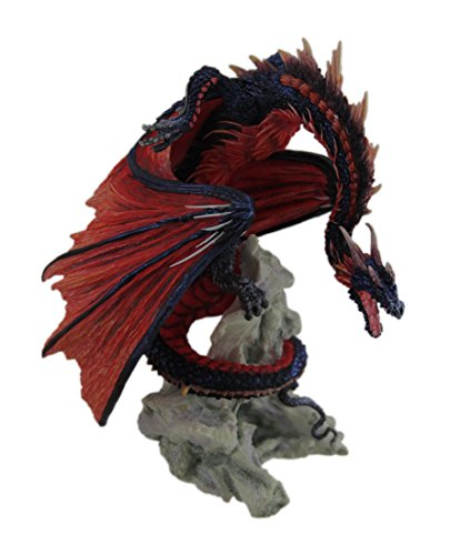 Veronese Resin Statues Andrew Bill Bloodfire Hand Painted Red Dragon Statue 7 X 8.25 X 5.5 Inches Red