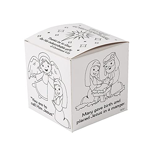 Fun Express Color Your Own Nativity Story Cubes - Craft Kits - 12 Pieces