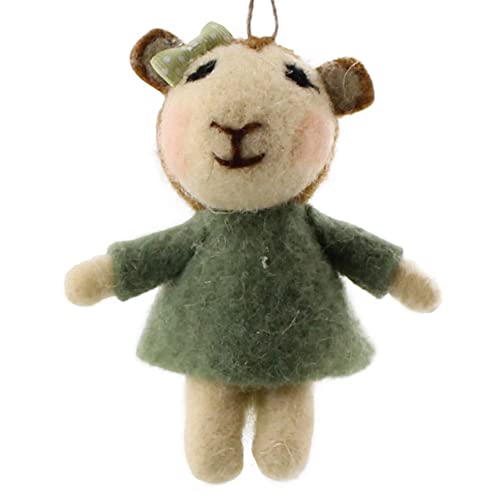 HomArt Girl Lamb Ornament, 4.75-inch Height, Felt