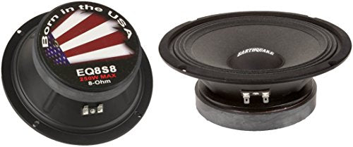 Earthquake Sound EQ8-S8, 250-watt Cloth Speakers Sealed Basket, Black, White, Red and Grey