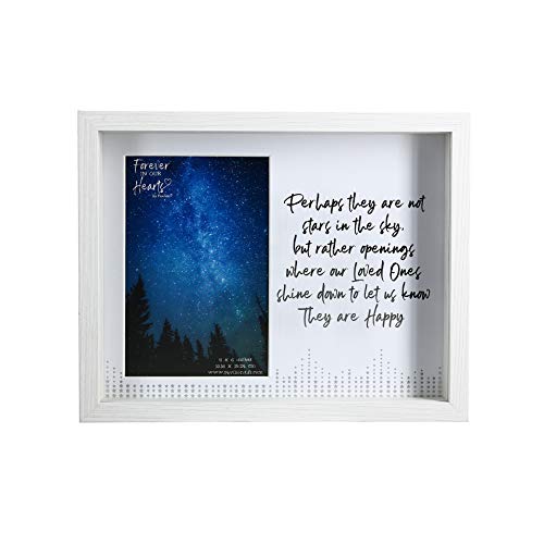 Pavilion Gift Company Perhaps They are Not Stars in The Sky But Rather Openings Where Our Loved Ones Shine Down to Let Us Know They are Happy 7.5x9.5 Inch Easel Back Vertical Picture Frame, Silver