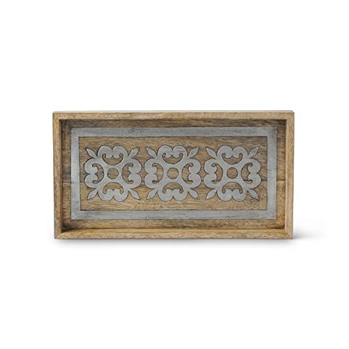 Gerson Wood and Inlay Metal Heritage Collection 13-Inch Long Bath Tray
