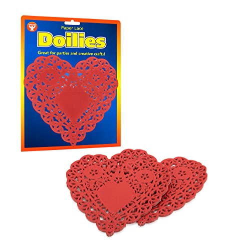 Hygloss Products Heart Paper Doilies ‚Äì 6 Inch Red Lace Doily for Decorations, Crafts, Parties, 36 Pack
