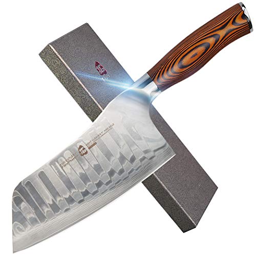 TUO Cutlery Cleaver Knife - Japanese AUS-10 Damascus Steel - Chinese Chef&