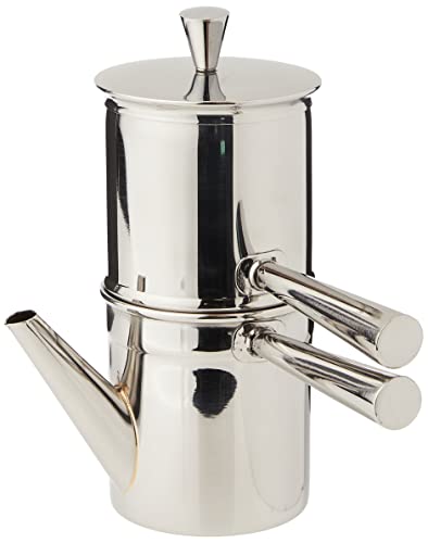 Gary Valenti Ilsa Stainless Steel Neapolitan Drip Coffee Maker with Spout, 1-2 cup