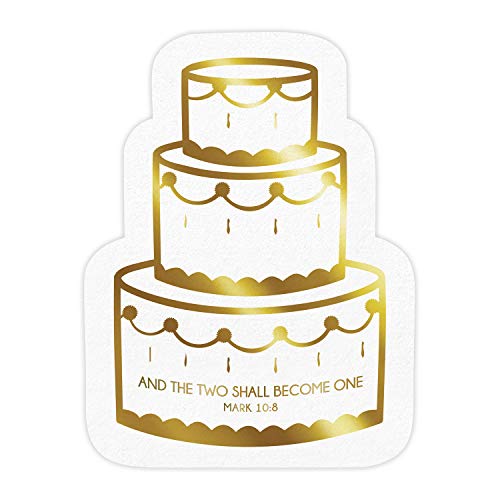 Creative Brands Faithworks - Slant Collections Shaped Paper Napkins, 20-Count, Wedding Cake