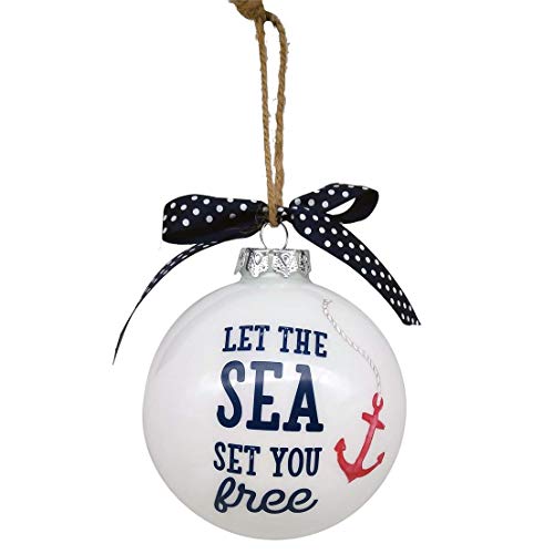 DEI 14846 Let The Sea Set You Free Ornament, 4-Inch Diameter, Glass
