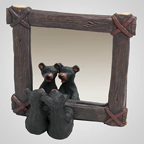 Lipco Bear Couple in Mirror Figurine, 6-inch Square, Polystone