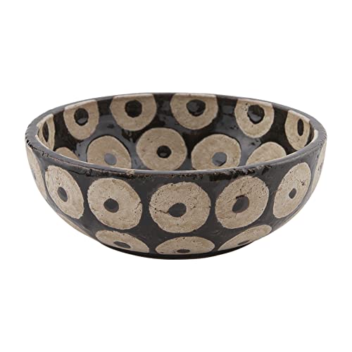 Mud Pie Black Terracotta Bowl, Small, 4.5" x 12"dia