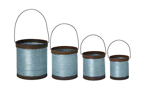 Transpac Metal Silver Spring Rustic Containers Set of 4