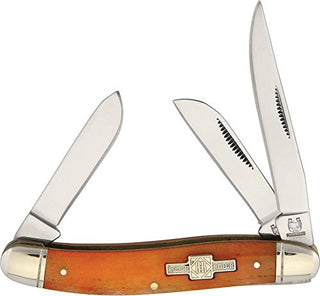 Blue Ridge Knives Stockman Orange Bone