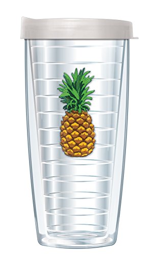 Freeheart Pineapple Emblem Traveler 16 Oz Tumbler Cup with Clear Lid