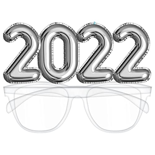Amscan 2022 Number Balloon Eye Glass- 5 4/5" x 4 2/5" | Silver- 1 Pc