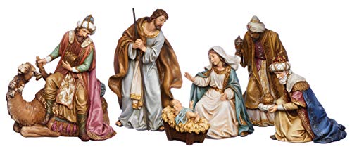 Roman 6PC ST 8" Nativity W/King ON