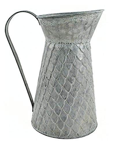 Midwest Design Touch of Nature Galvanized Tin Pitcher Container 9.75 Inch 1Pc