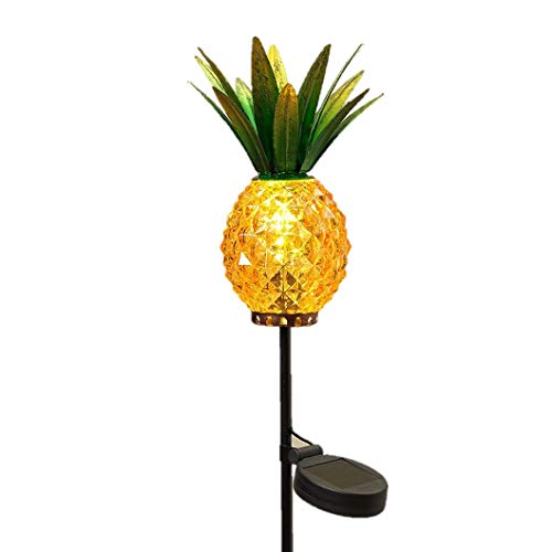 Gerson Solar Lighted Metal and Glass Pineapple Yard Stake