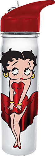 Spoontiques 18739 Betty Boop Opaque Flip Top Water Bottle, 18 ounces, White