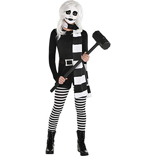 Amscan Party City Alice the Psycho Halloween Costume for Girls, Large (12-14), Includes Jumpsuit, Scarf and Wig