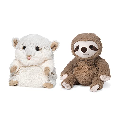 Intelex Warmies Microwavable Plush Set, Hamster and Sloth Warmies are Included - Cozy Plush Heatable Lavender Scented Stuffed Animal