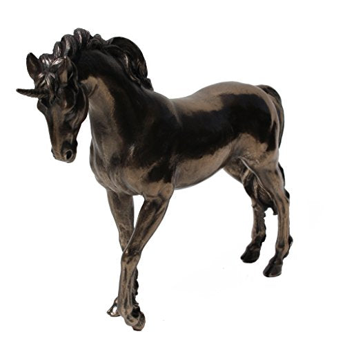 Unicorn Studio 10 Inch Standing Unicorn Cold Cast Bronze Sculpture Figurine