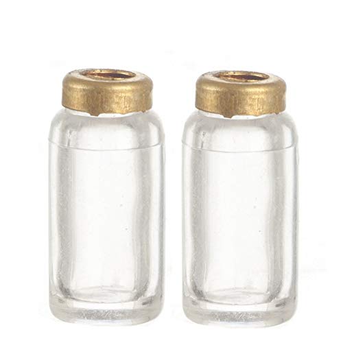 Aztec Imports Melody Jane Dollhouse 2 Empty Mason Canning Preserving Jars with Lids Miniature Accessory