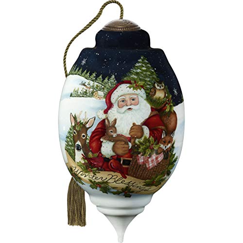 Precious Moments Limited Edition Santa in Snow with Animals Ornament, Multi