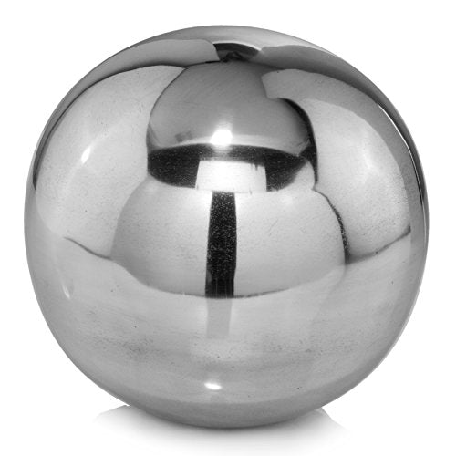 Modern Day Accents Bola Polished Sphere, Aluminum, Filler, Tabletop, Modern, Buffed, Circle, Home, Office, Sphere, 5"Diameter