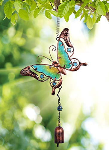 Sunset Vista Designs Metal and Glass Butterfly Bouncy Hanging Decoration