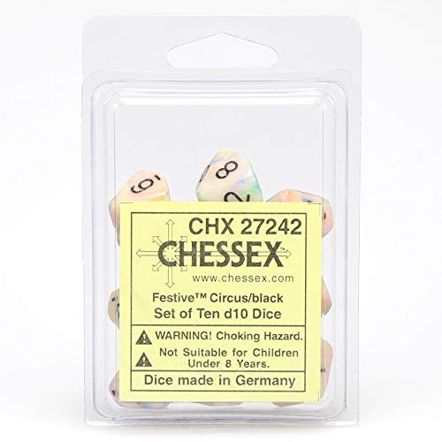 Chessex D10 Circus w/Black (10)
