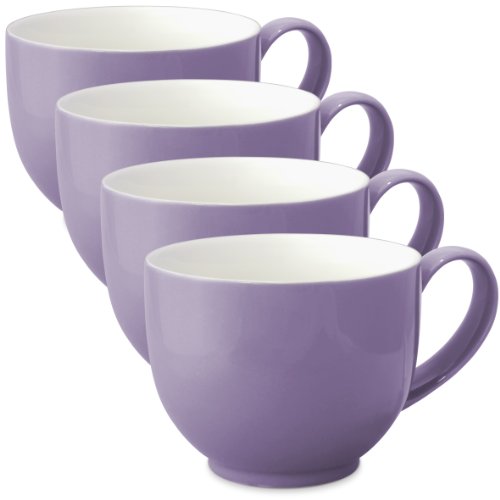 FORLIFE Q Tea Cup with Handle (Set of 4), 10 oz, Purple