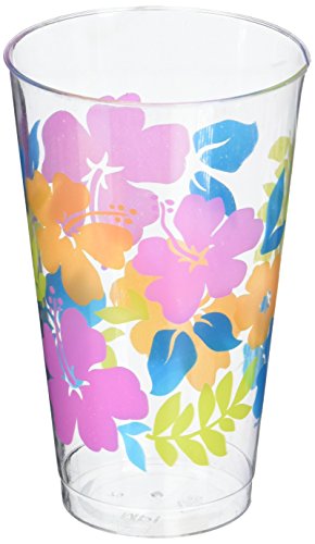 Amscan Hibiscus Party Tumblers, 16 oz, 25 Ct.