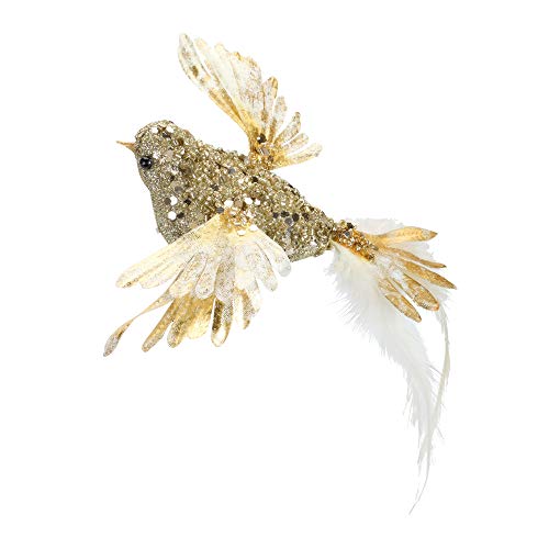 Melrose 83241 Bird Clip Ornament, 8-inch Length, Polyester and Feather